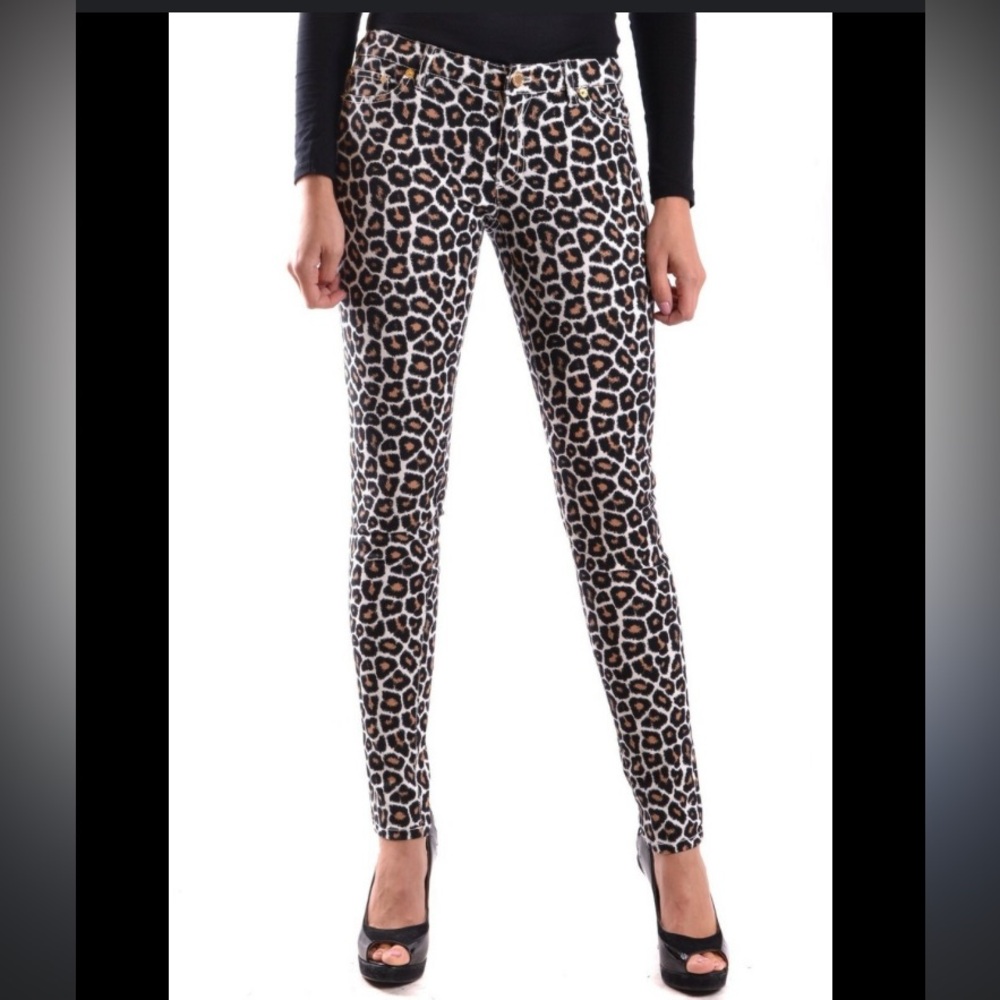 🎁NWT Michael Michael Kors Leopard White/Black Multi Pants #MG43GCB168- Size 16
